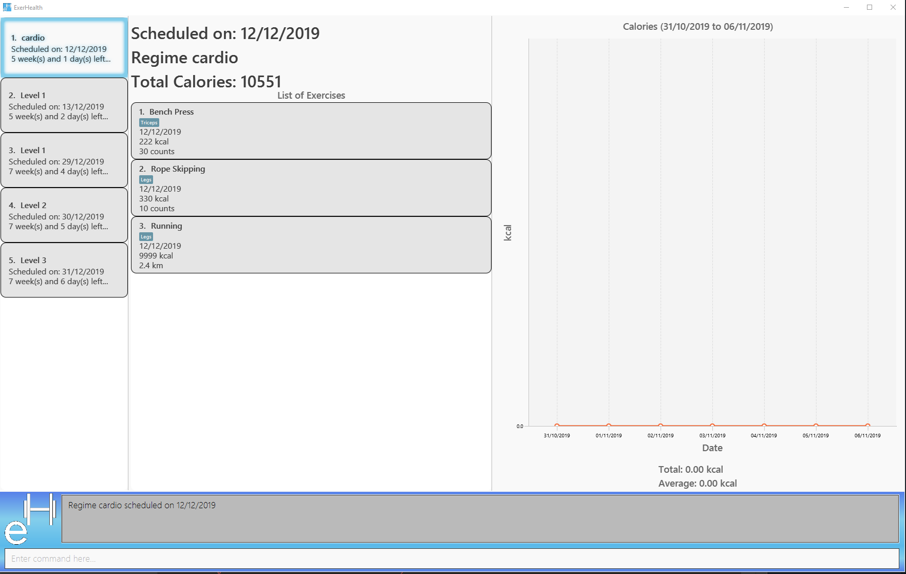 ScheduleRegimeCardio